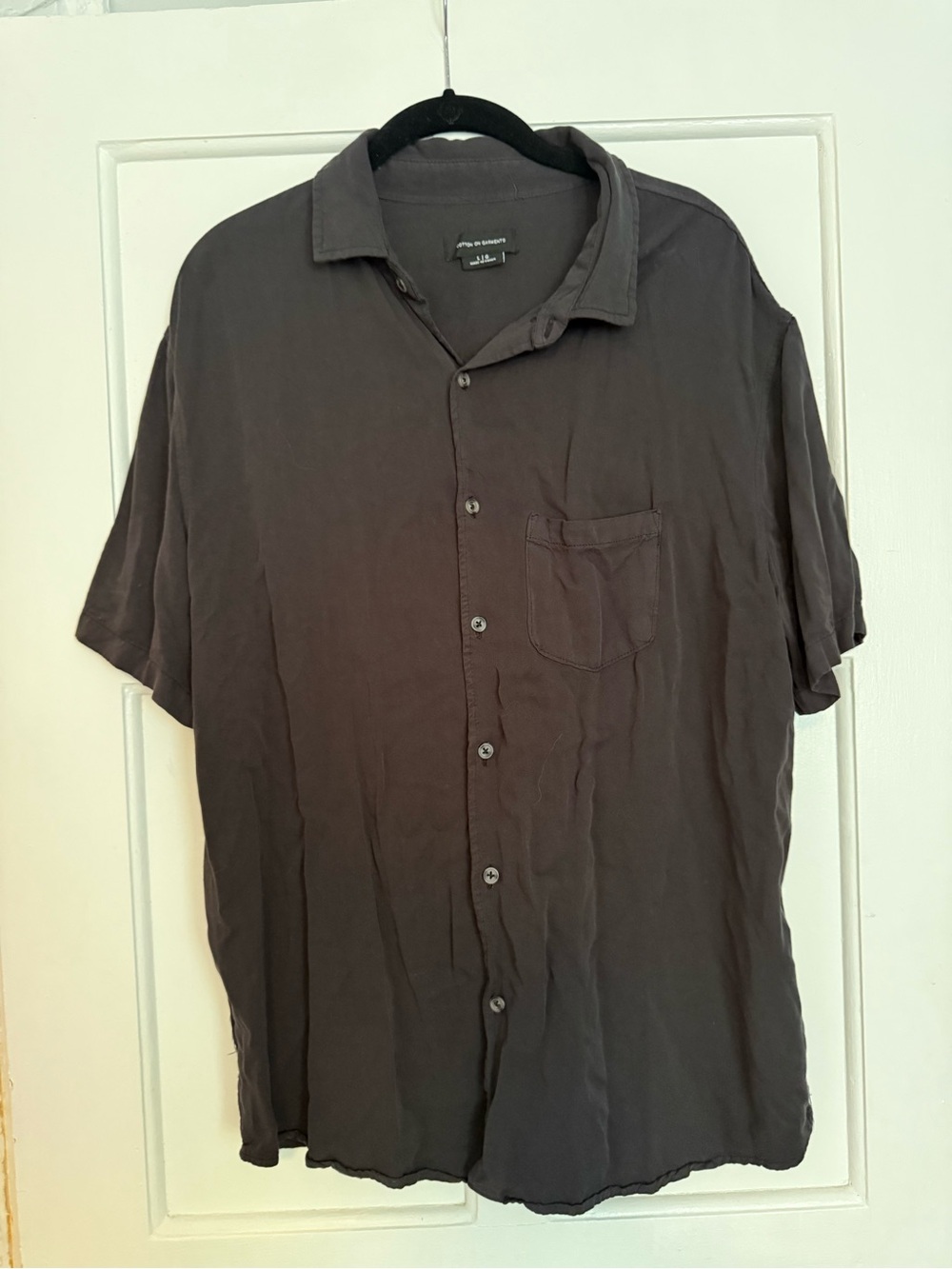 Cotton On Men's Short-Sleeve Button-Up Shirt - Charcoal